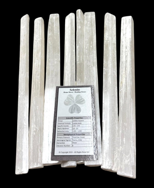 Pachamama Essentials Selenite Wand Sticks - Rough Sticks 9-10" Long by 1/2-1" Wide - Healing Stone (2 lbs)