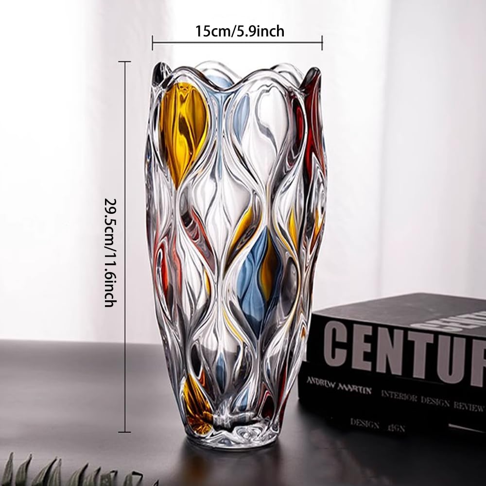 Hand Painted Colorful Vase 11.6 inch Tall.