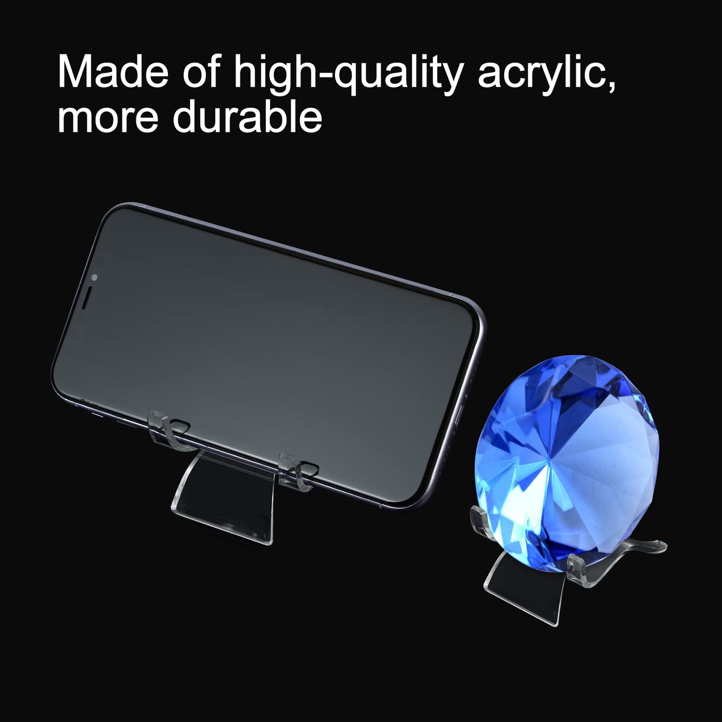 (24 PCS）Display Stand,Acrylic Rock Display stands,Clear Display Easel Stands Pedestal for Crystal Geodes Rock Mineral Agate Fossil Coral crystal/gemstone Small Collectibles Display Stands (Large)