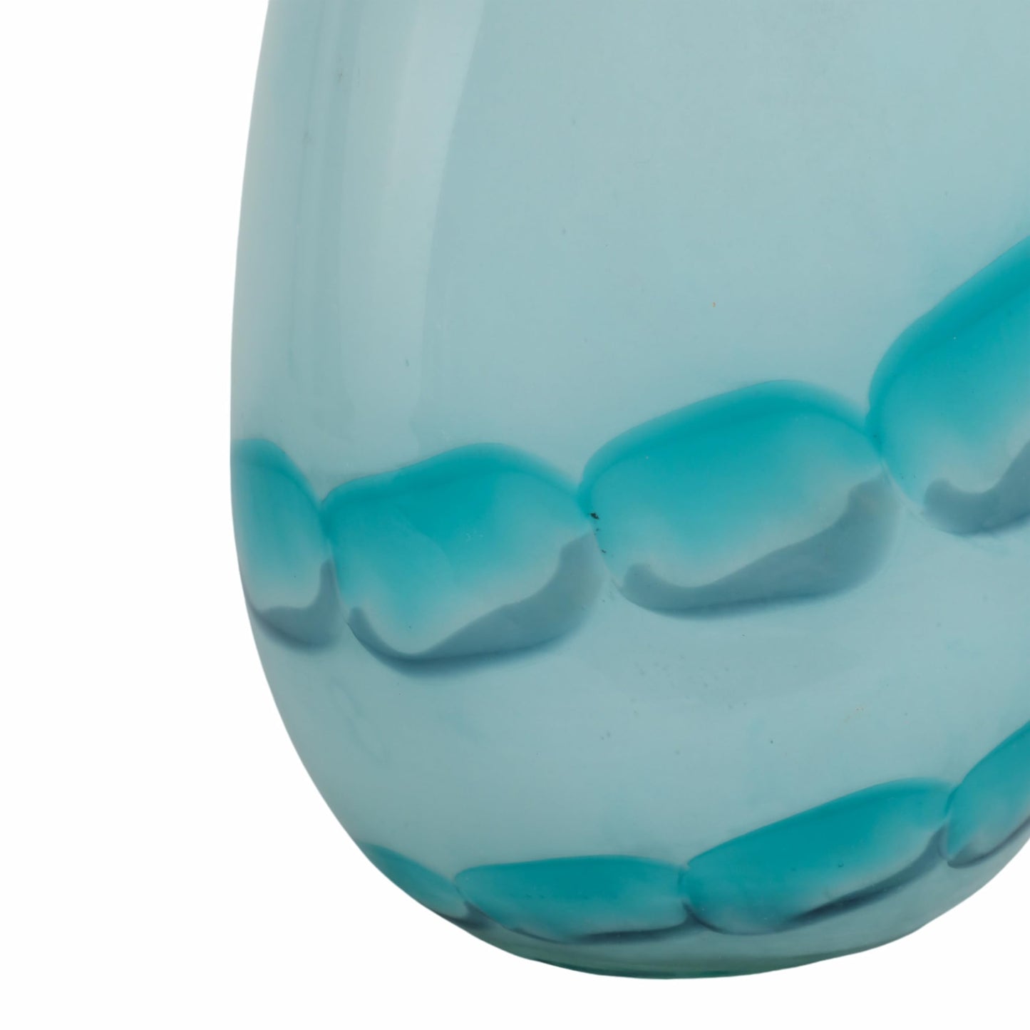 Glass Vase – Vase for Fresh or Dried Flowers, Living Room, Bedroom, or Entryway Tabletop Decor, Coastal Wave Design Home Decor Accent that Adds Calm, Collected Style – 12", Blue