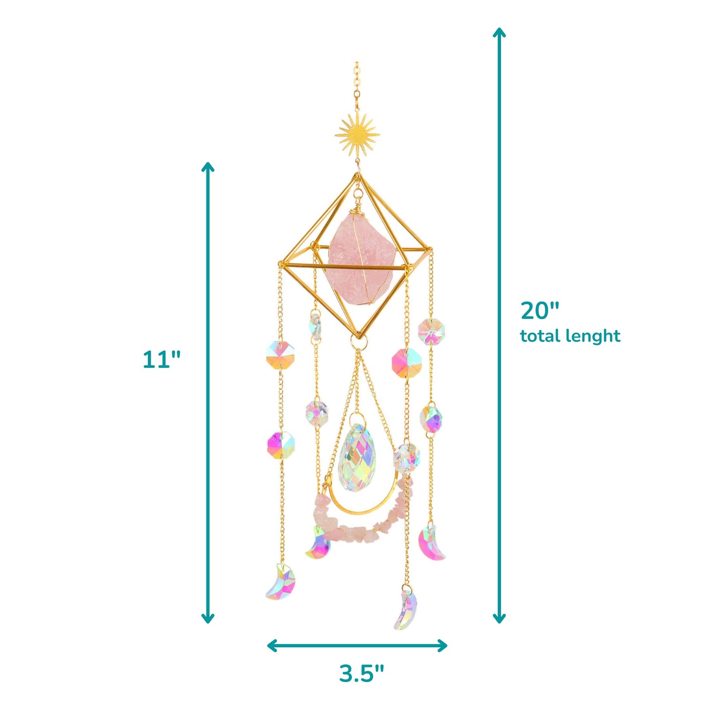 Amethyst Suncatcher Crystal Boho Decor, St Valentine's Day Gift Spiritual, Purple Gemstone Sun Catcher Hanging for Windows, Birthstone Hanging, Raw Stone (Amethsyt)