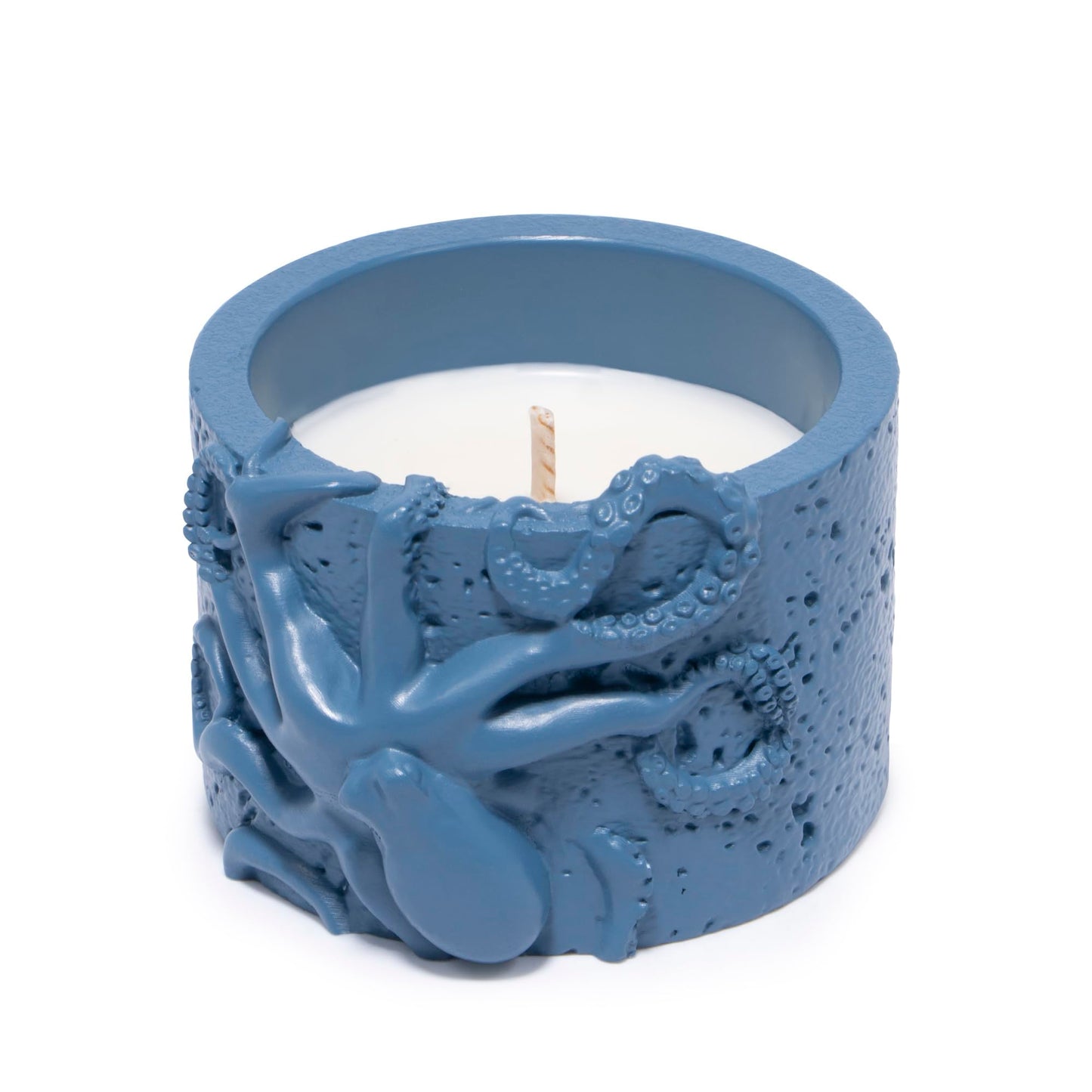 Hodao Oceanic Serenity Handcrafted Aromatherapy Box with Candle & Decor – Beach Rock Sculpture with Sea Turtle, Seashells, for Home, Bathroom, Yoga Room Decor (Blue-Octopus)