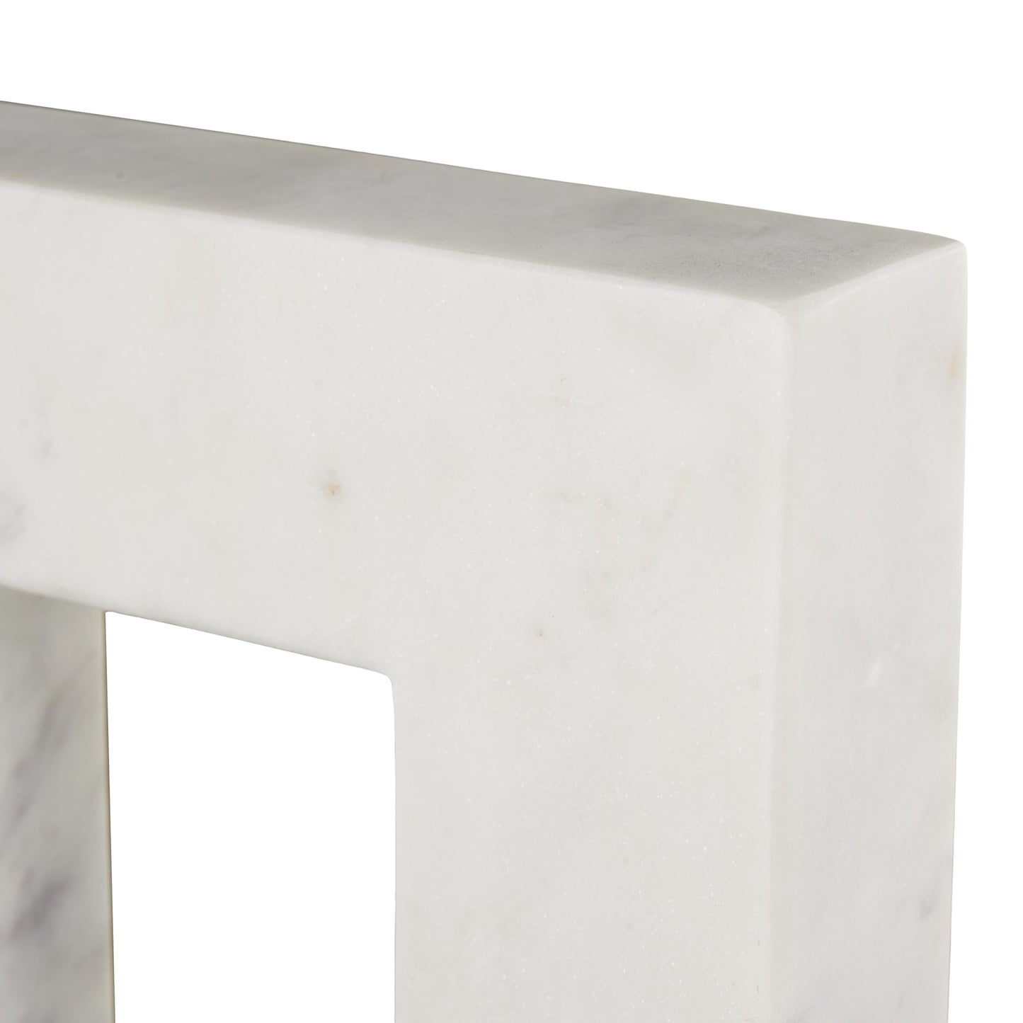 Deco 79 Marble Abstract Decorative Sculpture Square Arch Home Decor Statues with Varying Sizes, Set of 3 Accent Figurines 7",5",3" H, White