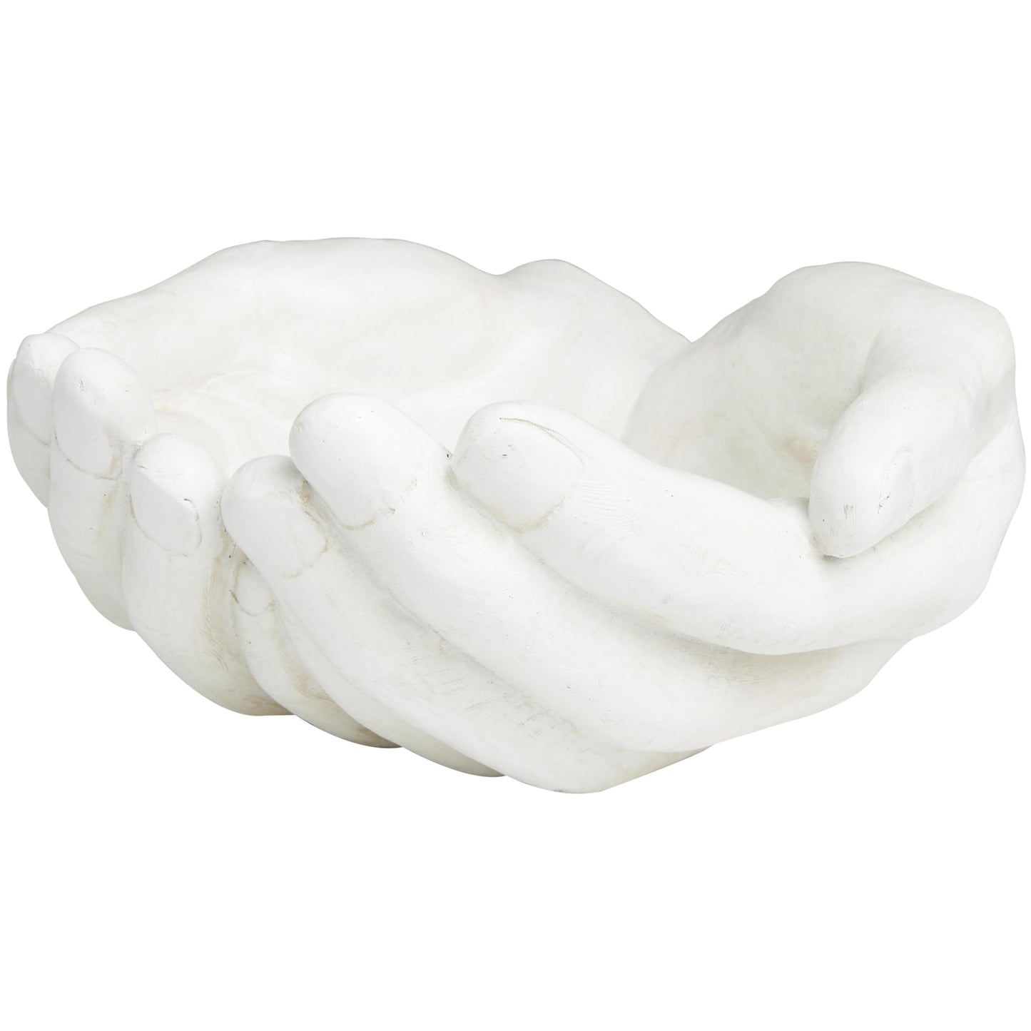 Deco 79 Polystone Hands Decorative Sculpture Open Home Decor Statue, Accent Figurine 15" x 16" x 7", White