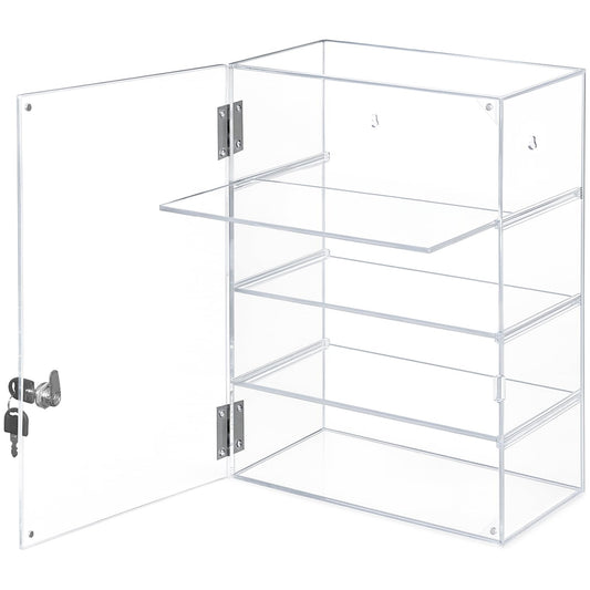 Acrylic Display Case with Lock – Acrylic Storage Chest for Figures, Collectibles, Jewelry, Expensive Items & More – Secure and Organized Storage (3.7" Adjustable)