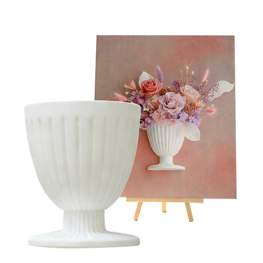 3D Wall Art Decor Vase, Plaster Vase for Canvas & Frame Art, DIY Floral Artwork Painting Decor for Artificial Dried Flowers & Decorative Plants, Unique Wall Home Decor (Type C)