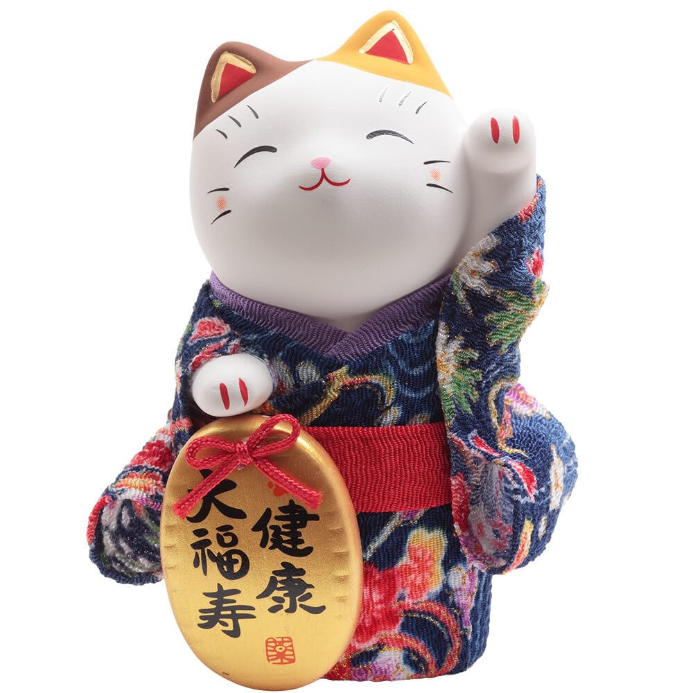 Lucky cat 4.0in Maneki neko dressed in a Traditional Kimono 7418-Z-US