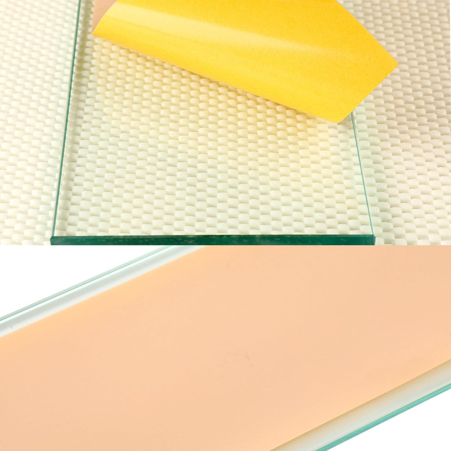 Singhoow 2 Pcs Flat Float Plate Glass 5-1/8in W x 11-7/8in L x 8mm T with 2 Pcs Anti-slip Mats Lapping Plate for Scary Sharp Sharpening System Carving Knives Grinding Polishing Tool