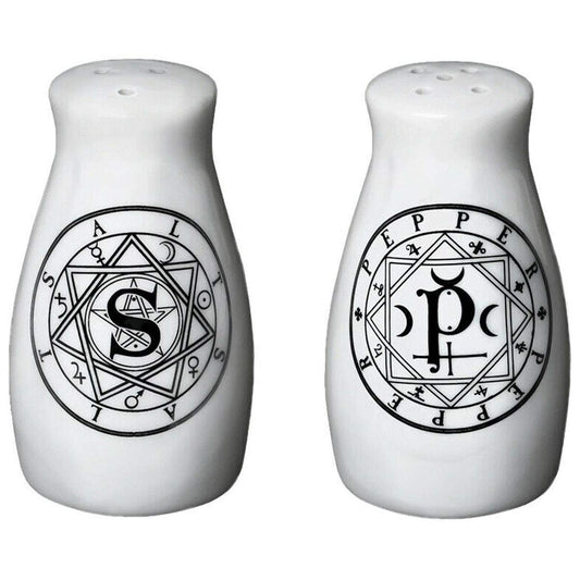 Alchemy Gothic MRSP1 S & P Salt & Pepper Shaker Set White