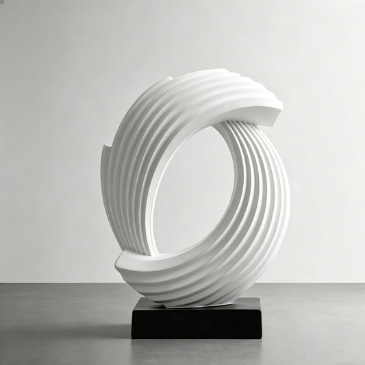 AWNR Gold Abstract Sculpture House Decor Aesthetic - Home Décor Accents for Nightstand, Shelves, Dining Room, Entryway Table, Office, Desk Accessories (White D)