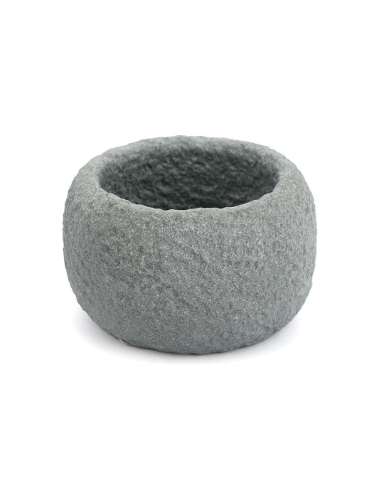 BEIZHAN Handcrafted Sandstone Mini Bowl - Multi-Use Tealight Holder, Crystal Charging Dish & Succulent Planter, Rustic Decor for Spiritual Practices, Fairy Gardens & Aquariums