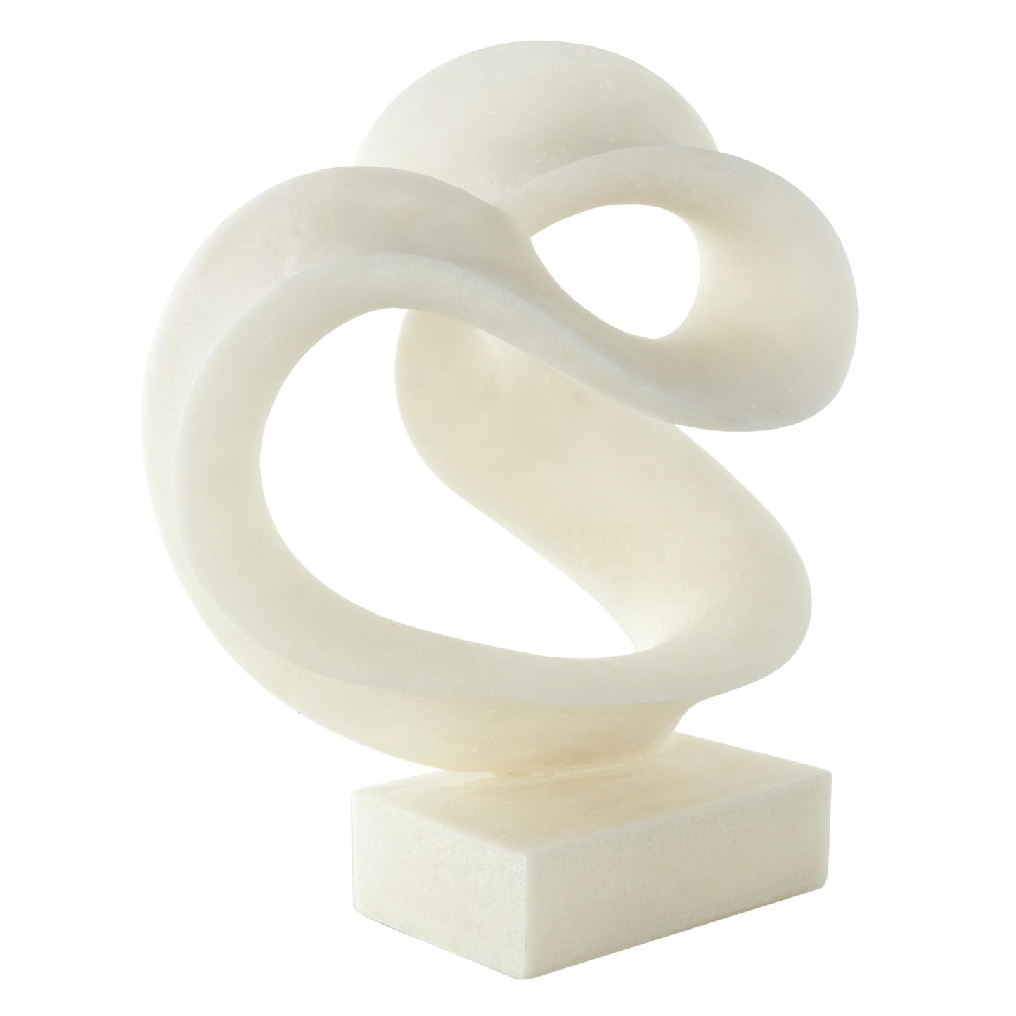 Deco 79 Polystone Abstract Decorative Sculpture Twisted Wave Home Decor Statue with Elevated Base, Accent Figurine 17" x 11" x 19", White