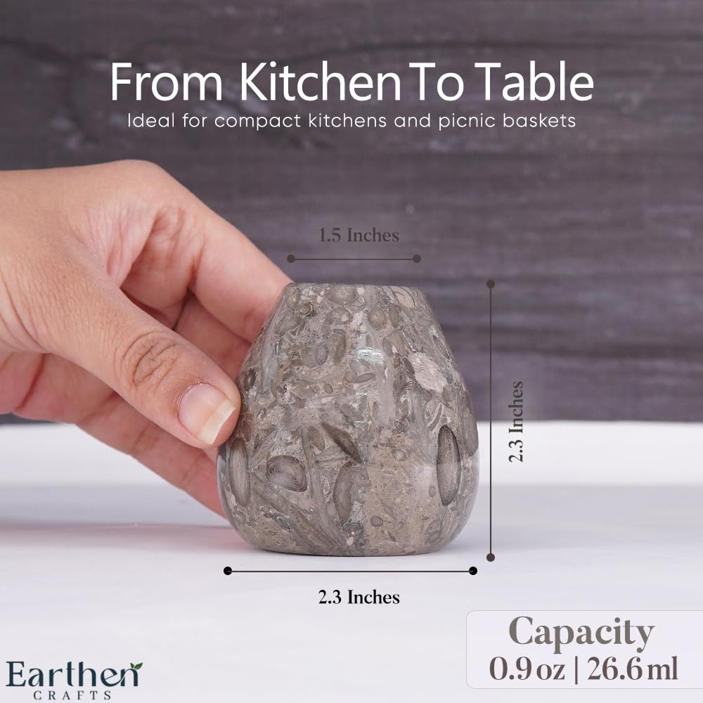 Earthen Crafts Marble Salt and Pepper Shakers Set of 2 Oceanic & White 2.3" Salt & Sugar Container, Seasoning Spice Jars For Modern Kitchen Decor, Dining Table Countertop Accessory