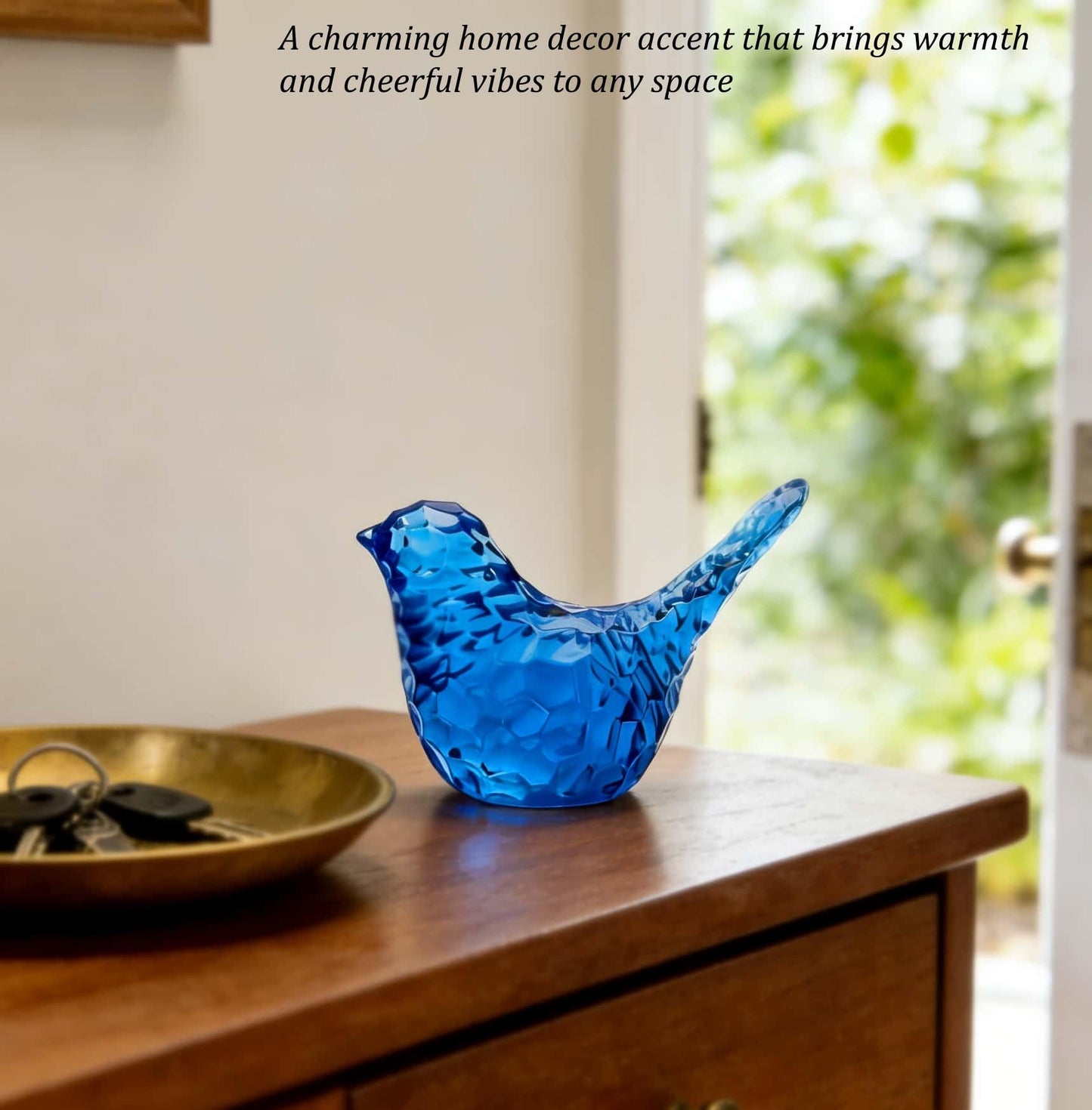 JWT Astyle Blue Bird Figurines Living Room Office Shelf Home Decor Accents,Bird Gifts for Bird Lovers Women,Knick Knacks for Shelves Bookshelf