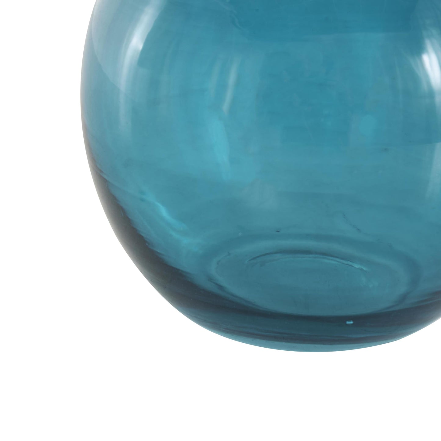 Deco 79 Glass Geometric Tinted Vase with Gold Rim and Varying Shapes, Set of 3 8",9",8" H, Blue