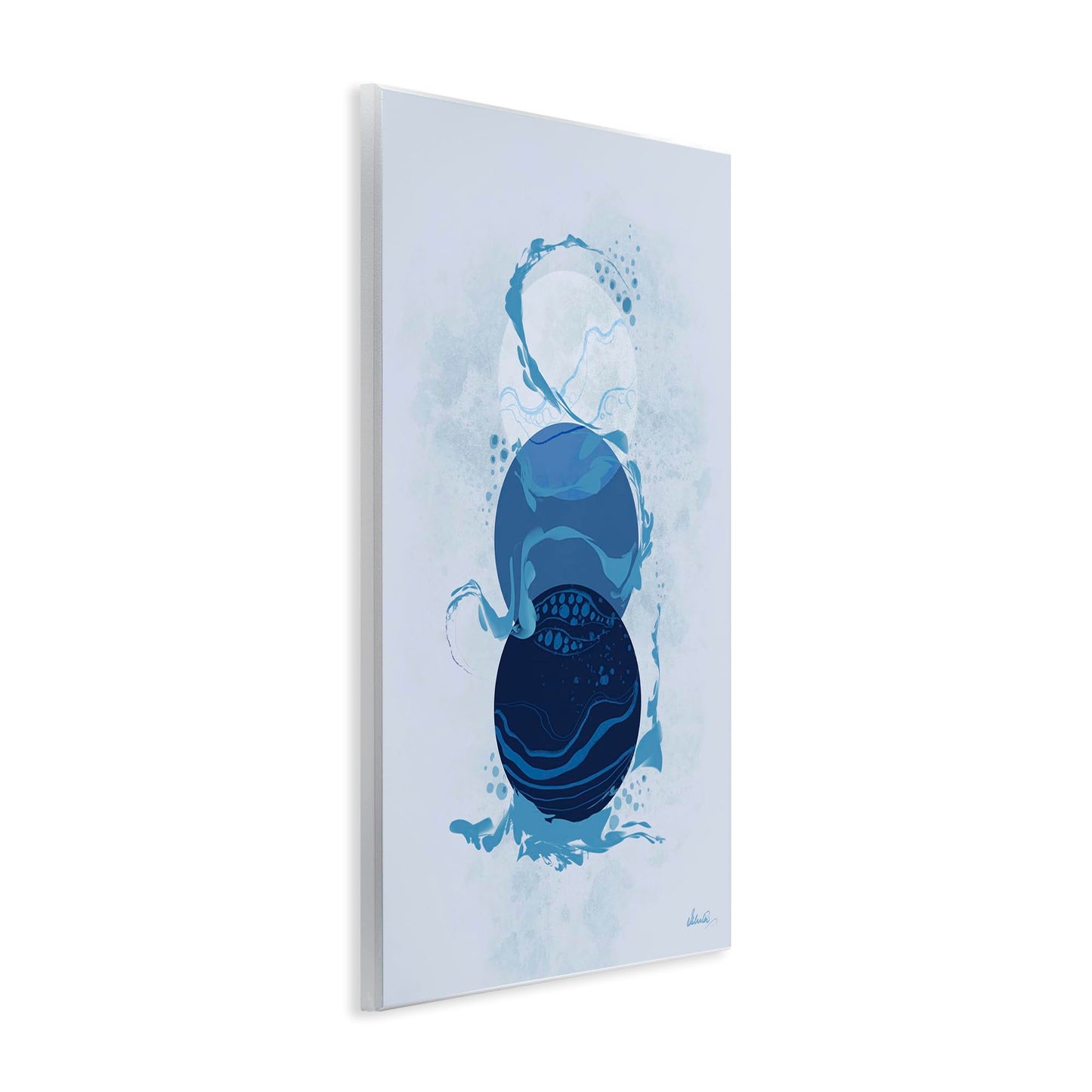 Abstract Nautical Water Circles, 10 x 15 Inch Mounted Print on Wall Plaque