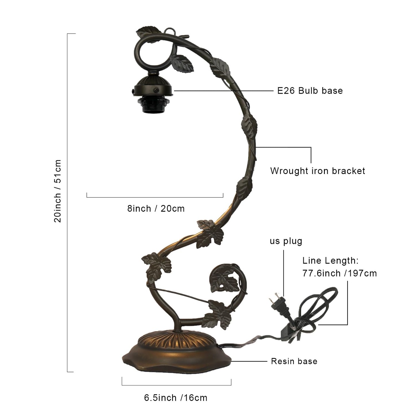 Star Glass Table Lamp, Vintage Style Table Lamp, 8x10x20 Inch – Bronze Metal Leaf Base Tiffany Lamp for Bedroom,Living Room,Study