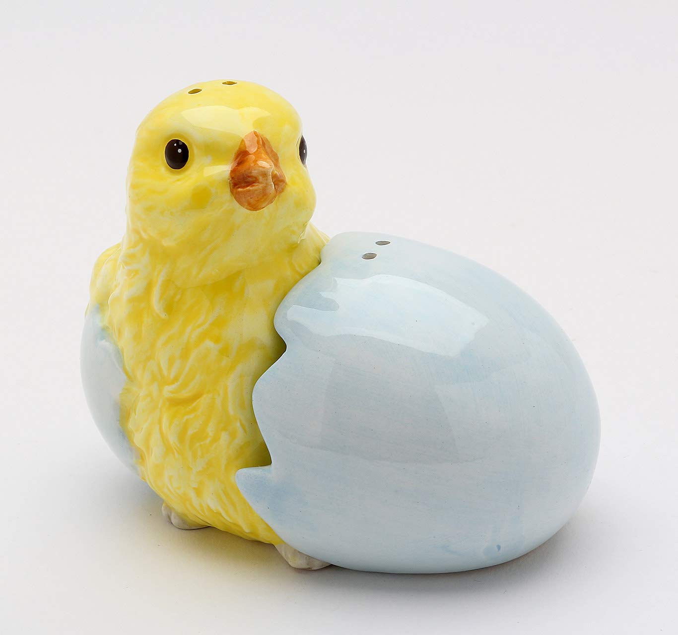 Fine Ceramic Baby Chick Chicken with Hatched Egg Salt & Pepper Shakers Ser, 3-1/8" H