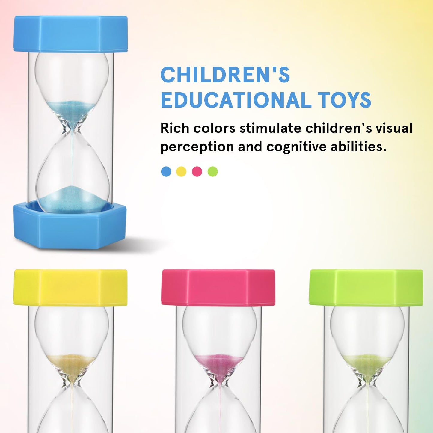 SHINEOFI 4 Pack Sand Timer for Kids 3/10/15/30 Minute Hourglass Timers Sand Timers Set for Classroom Homework Board Games Cooking Home and Office Use