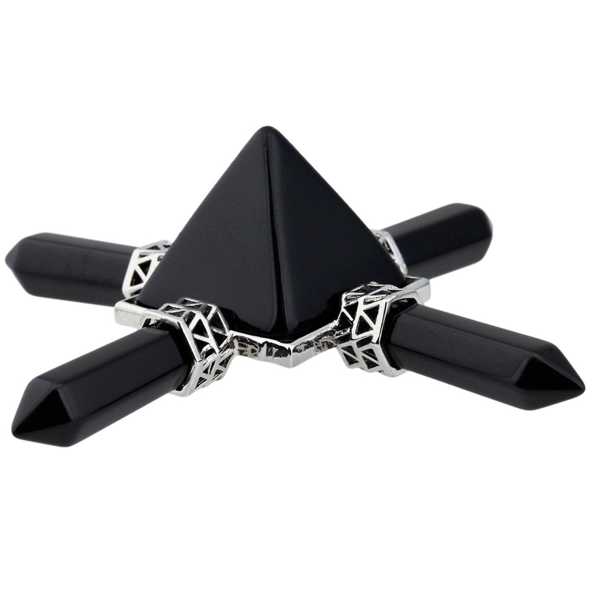 Rockcloud Pyramid Energy Generator, Reiki Chakra Healing Crystal Stone,Black Obsidian