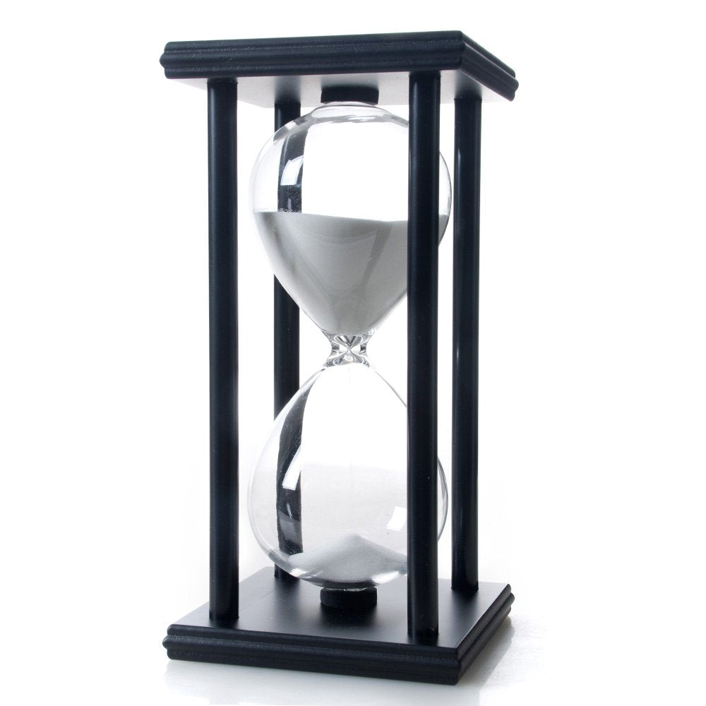 B BELLAWARE 60 Minutes Hourglass, Wood Sand Timer, White