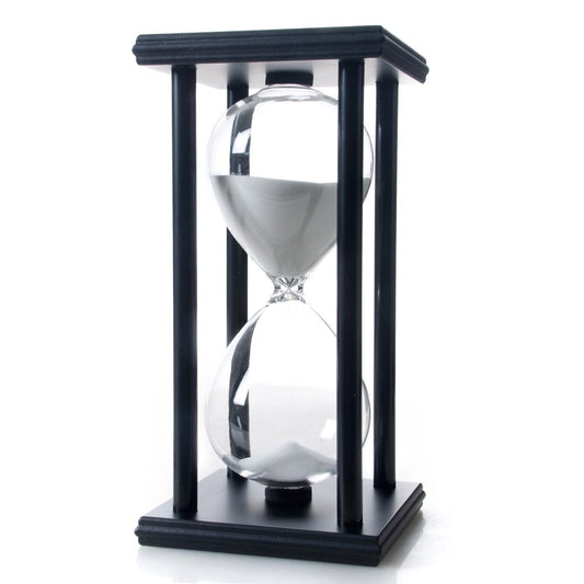 B BELLAWARE 60 Minutes Hourglass, Wood Sand Timer, White