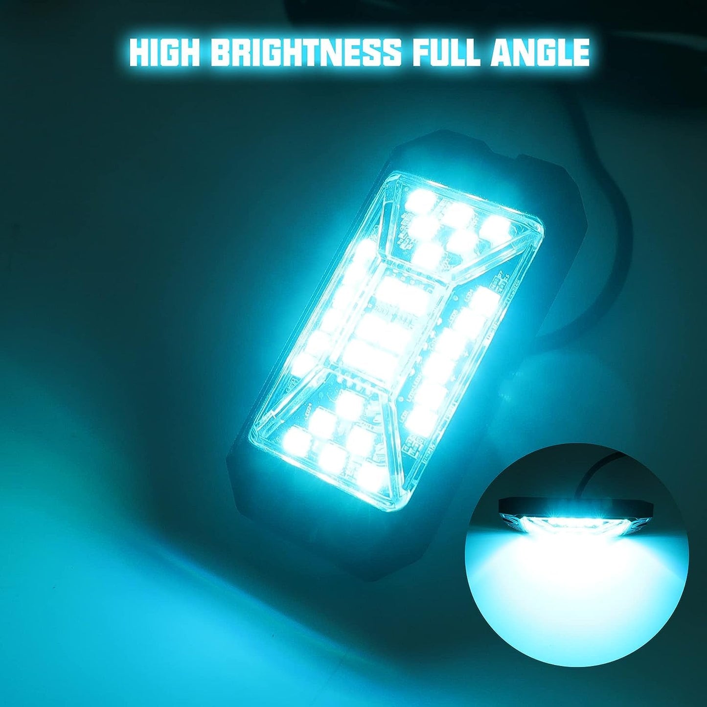 SUNPIE 12 Pods RGBW Rock Lights – Full Beam Angle, 30 High Power Chips, Aluminium Housing, Mounting Pads Included, IP67 Waterproof, Music Mode Underglow Lights, Fits Trucks, SUV, ATV, UTV, Boats