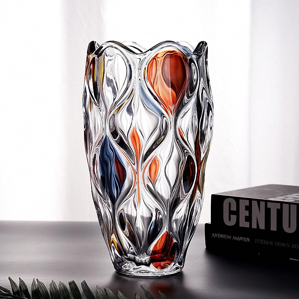 Hand Painted Colorful Vase 11.6 inch Tall.