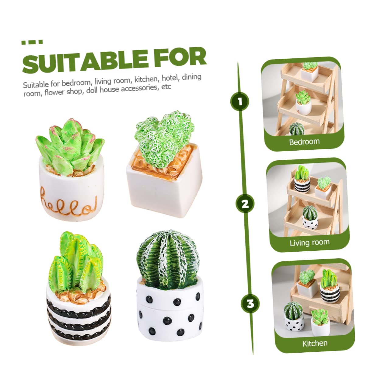 HOLIDYOYO 16 Pcs Mini Faux Cactus Potted Plants Artificial Succulent Decor Indoor Small Faux Cactus Bonsai for Home Office Desk Decoration