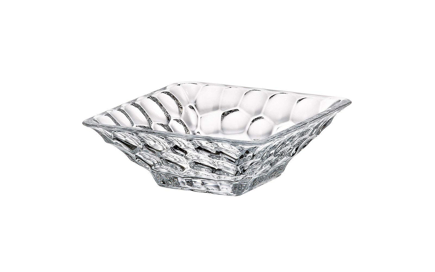 Barski Glass Bowl - Square - Pebbled Textured Exterior Design - 6.7" - for Chocolate - Fruit - Candy - Cookies - Made in Europe