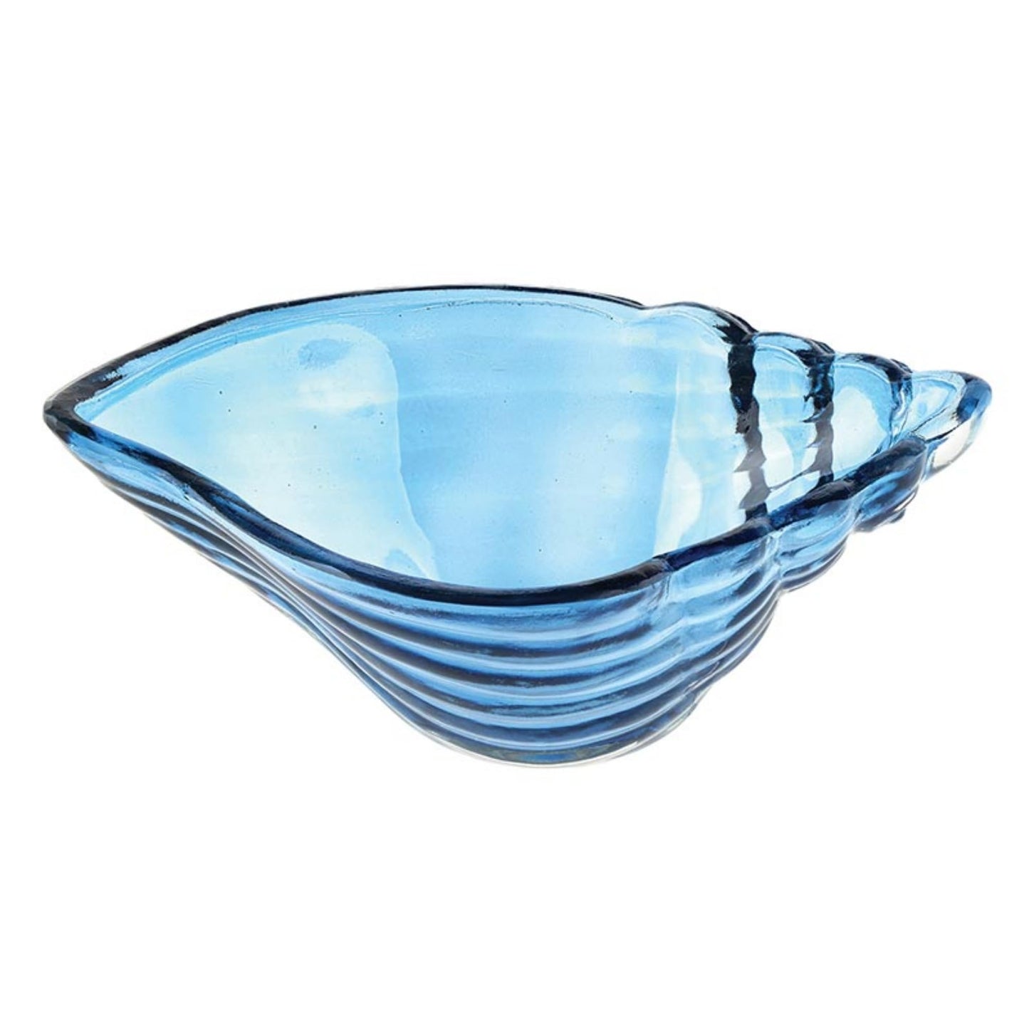 47th & Main Decorative Glass Dish, 6" x 4", Blue Shell