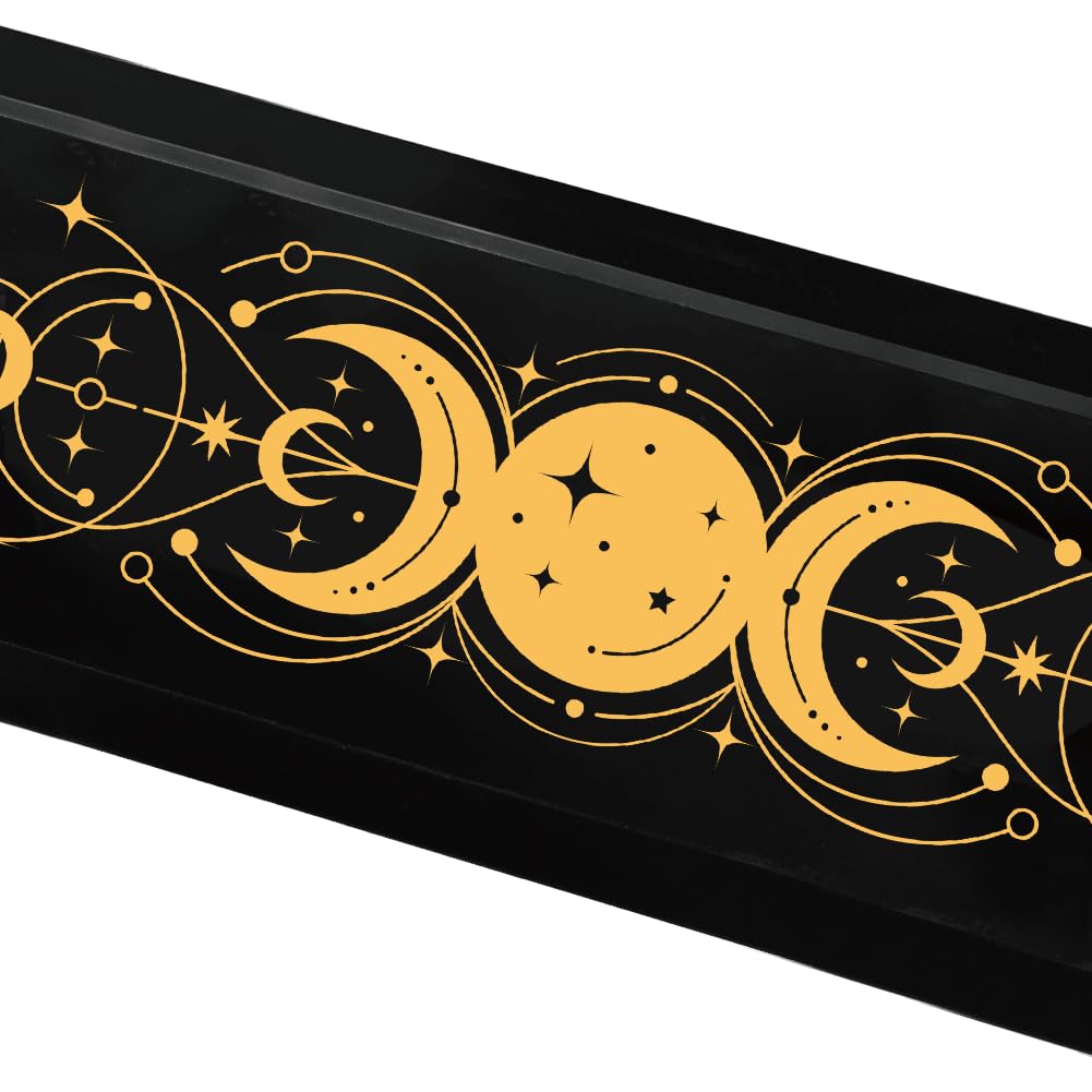 BEUNITONE Moon Design Display Stand, Wooden Crystal & Jewelry Holder Organiser for Necklaces Stones, Divination Tools and Witchcraft Supplies for Home Decor, Market Stall and Craft Fair Showcase
