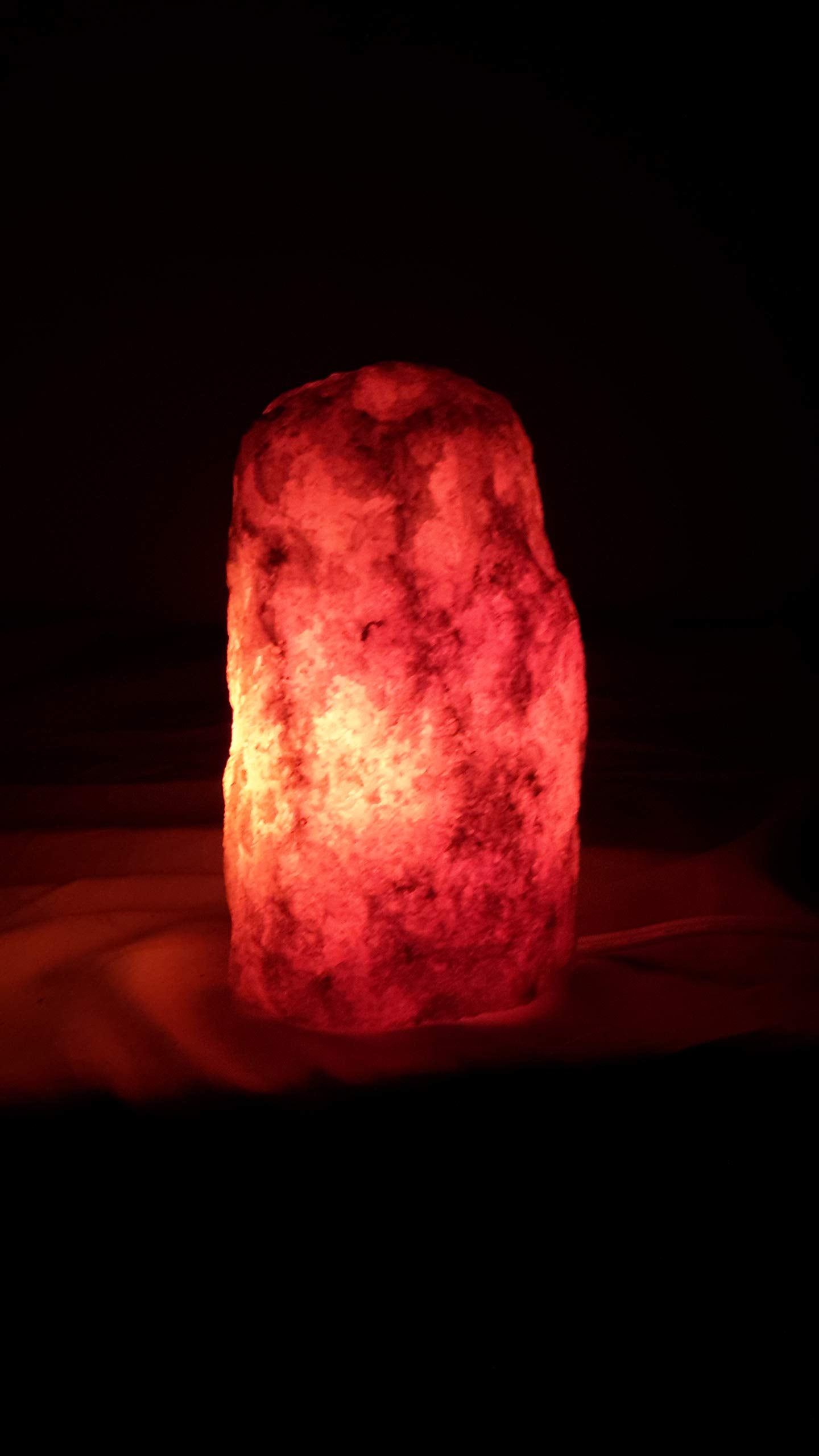Orange Calcite Rough Mountain Lamp - Orange Natural Crystal Specimen Mineral Rough Decor - Night Light - Desk Lamp