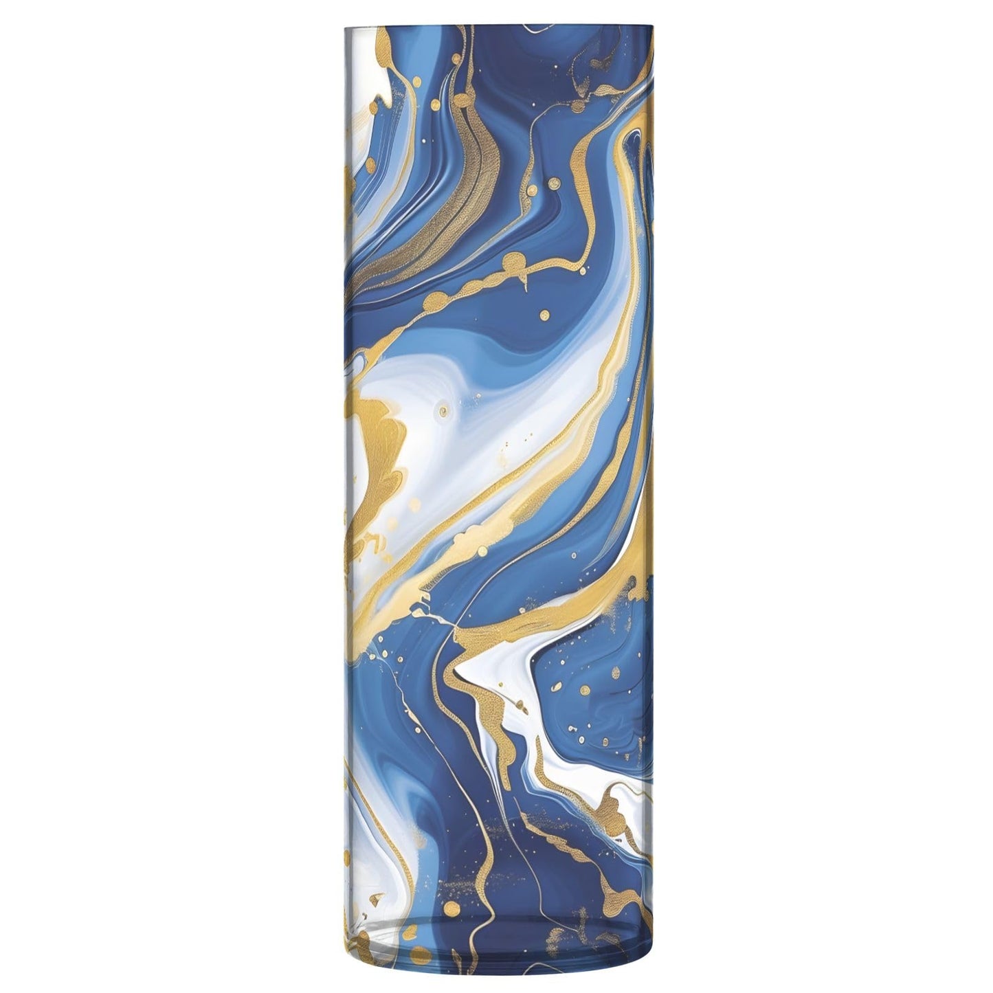 Marble Blue Gold White Plastic Vase, Creative Plastic Vase Flower Arrangement Bottle for Home Office Wedding Decor