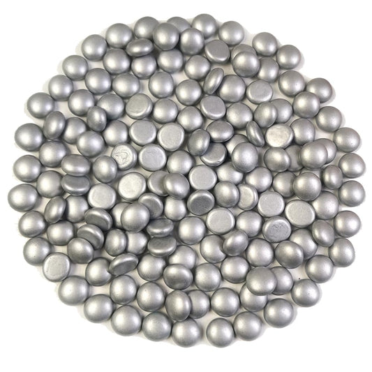 HappyFiller 170 Pcs 0.6 inch Mini Silver Glass Gems Decorative Flat Marbles for Vase Fillers Wedding Table Centerpieces Party,Candle Holder Pebble Stones,Arts Crafts,1 LB