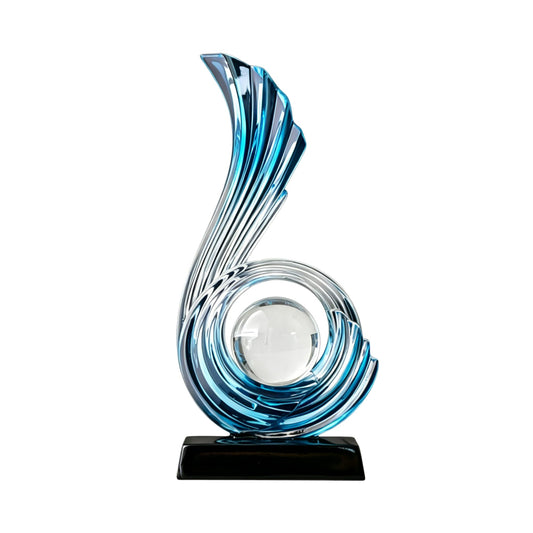 AWNR Gold Abstract Digit Statue Accent Decor, Adornos para Sala Modernos Shelf Decor Aesthetic for Coffee Table, Modern Home, TV Stand, Men's Bedroom, Coffee Table, Console Table (Abstract Blue 6)