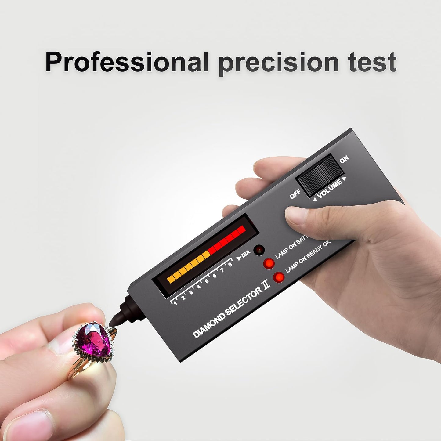 Jekewin Diamond Tester II V2 Selector Gemstone Jewelry Gems Tool with Case for Testing Novice and Zircon or Glass Diamond Selector II