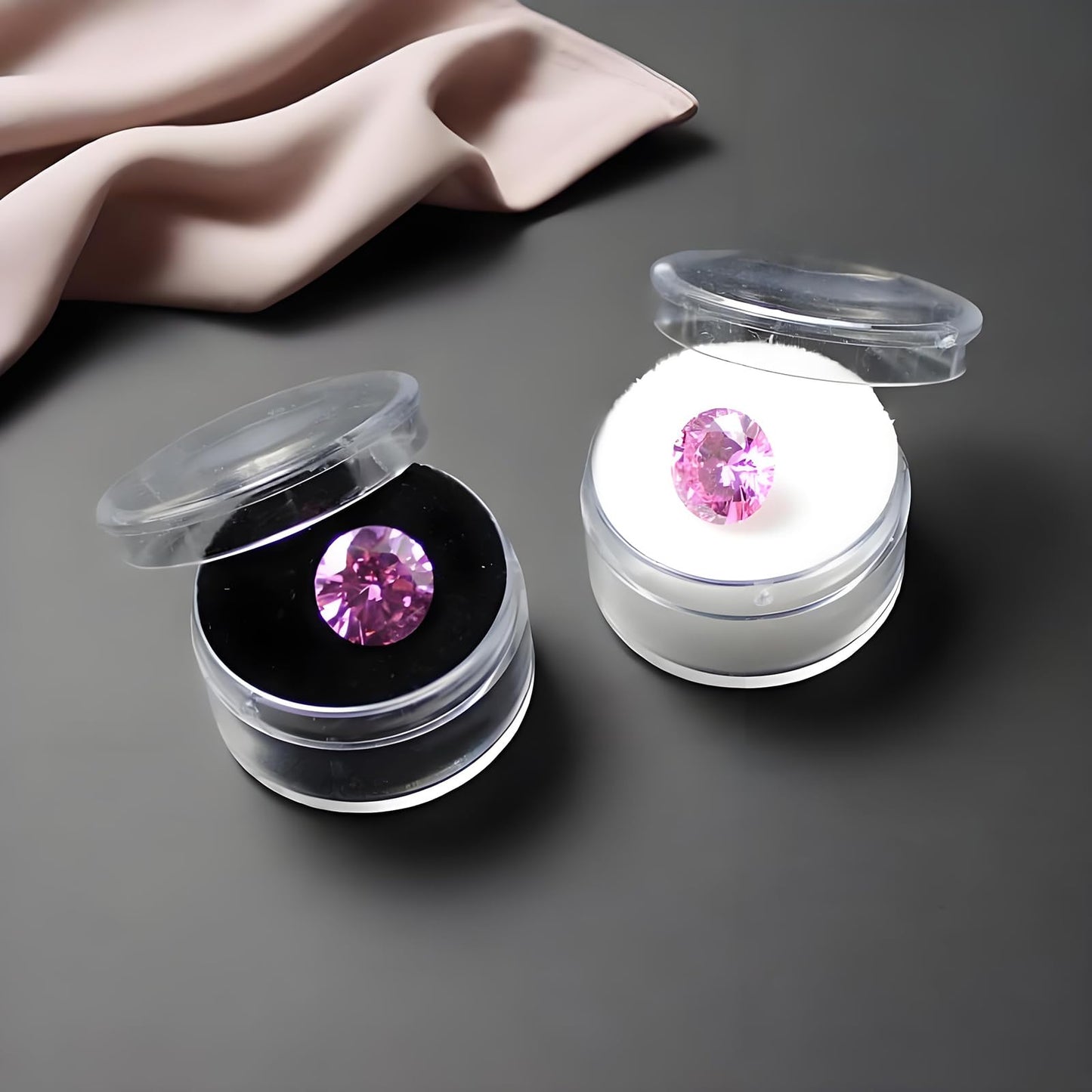 Tosnail 40 Pack Mini Round Gem Box, Diamond Jewelry Storage Container, Small Charm Display Case for Charm, Crystal, Gemstone, Loose Diamond