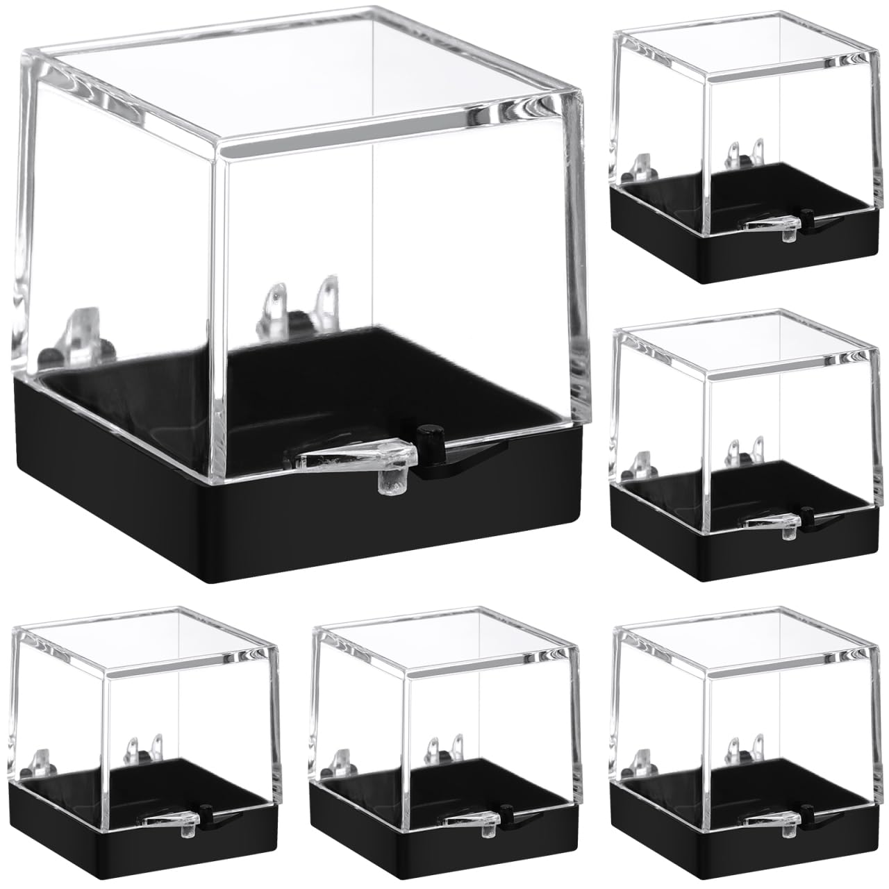 Healvian 12Pcs Clear Square Specimen Display Boxes 1.37X1.37X1.37In Transparent Mineral Display Cases with Lids for Rock and Mineral Collection Storage