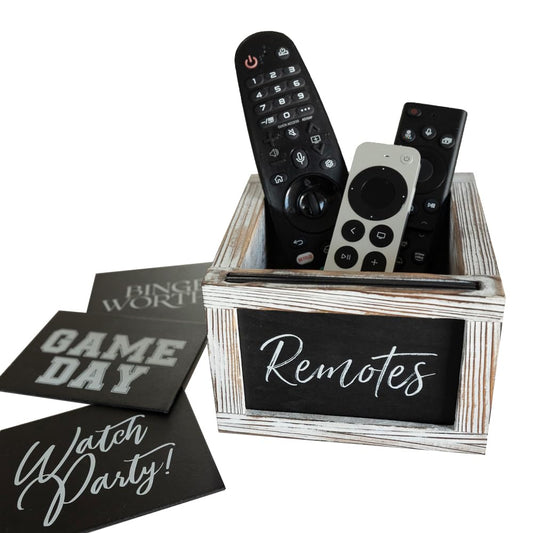 Remote Control Holder- Rustic TV Remote Holder - Remote Caddy Farmhouse Decor- House Warming Gifts - New House Essentials- Tv Stand Decor - Bedside Remote Control Holder - Remote Holder For Table