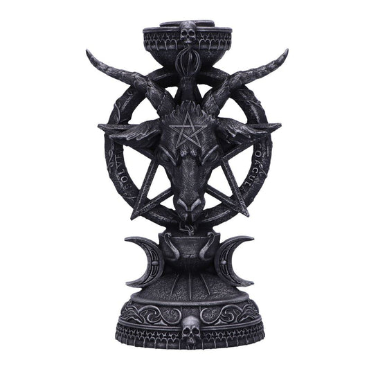 Nemesis Now Baphomet Candle Holder, Occult Decor, Hand-Painted Resin, Pentagram Base, 15.5cm