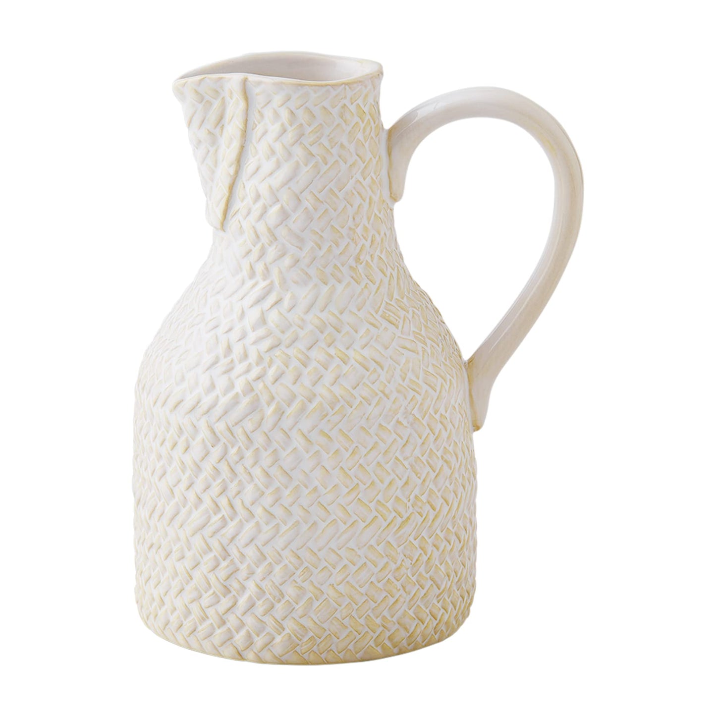 Mud Pie Cream Stoneware Jug Bud Vase, Medium, 7.5" x 4.5"
