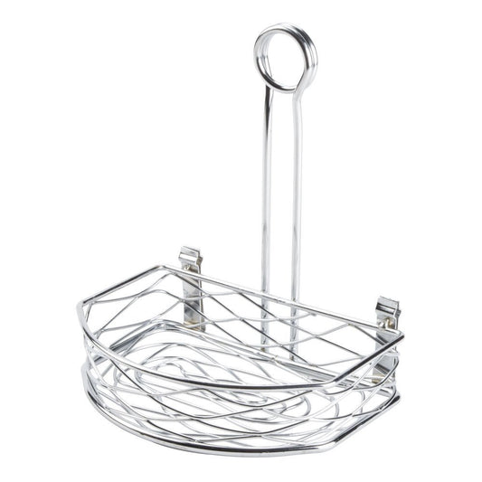 American Metalcraft SRBNC2 Flat-Back Wire Birdnest Condiment Rack, Chrome