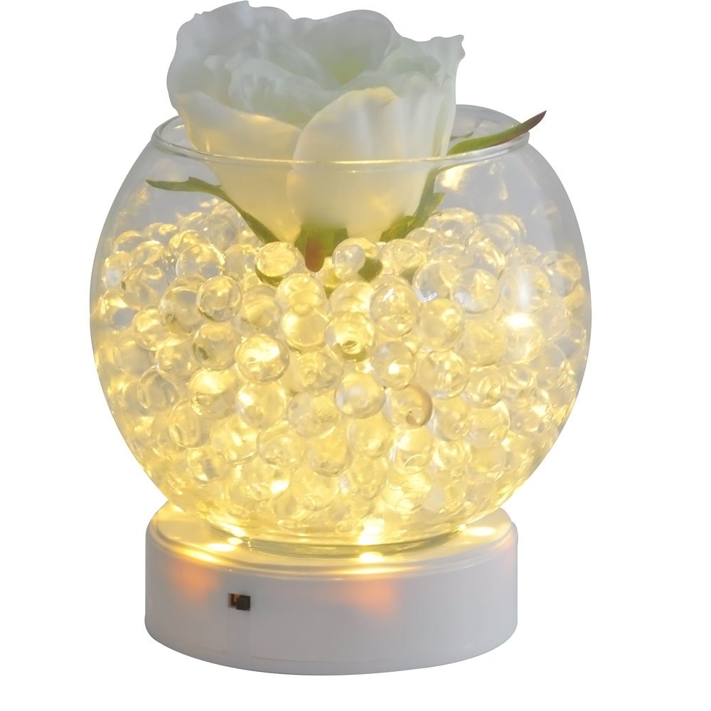 Kitosun 4inch Round LED Base Vase Light with 9 Super Bright LEDs for Centerpiece Vase Lighting Decoration Operated by 3aa Batteries Warm White Lights (Warm White)