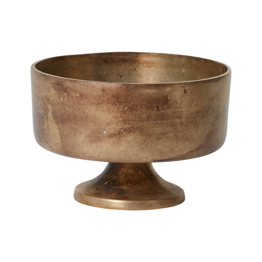 Finale Gold Metal Compote Bowl | Gold Compote Vase l Distressed Metal Vase l Indoor and Outdoor Compote for Any Event Decoration (8"x 5.25") (73386)