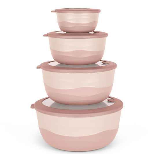 Fizu Home Pera Mixing Bowls with Lids, 8-Piece Airtight Leak-Proof Nesting BPA-Free Prep Bowl Set for Kitchen & Food Storage, Large 4200ml Capacity, Microwave & Dishwasher Safe