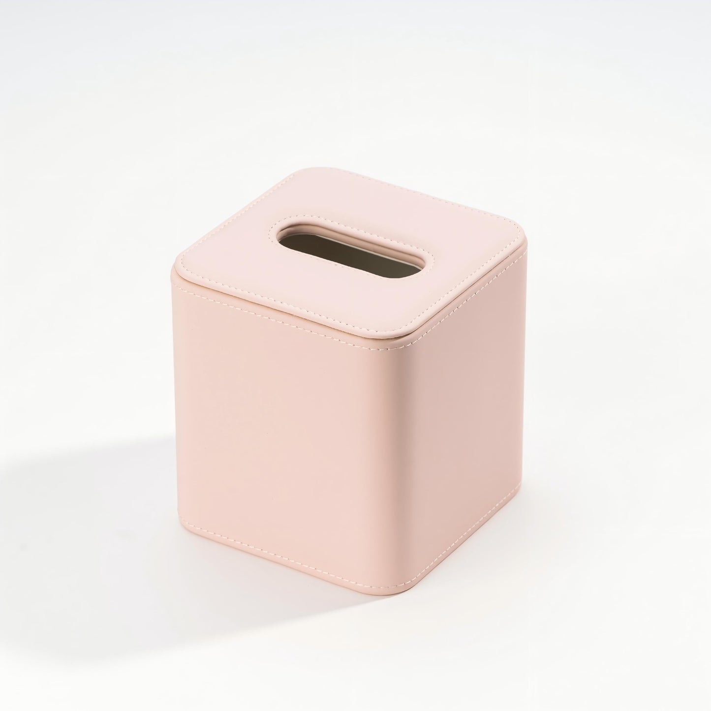 Ukwell Square Tissue Box Cover Faux Leather Tissue Holder Rounded Edge Girly Style Home Decor Piece for Bathroom Bedroom Living Room Office