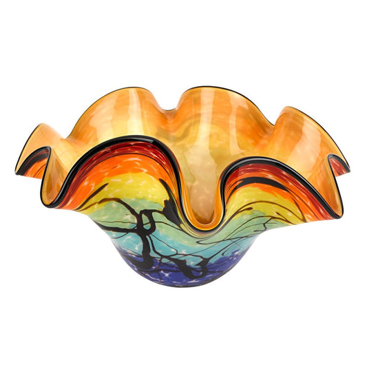 Badash Allura Murano-Style Art Glass Centerpiece Bowl 15 Inch