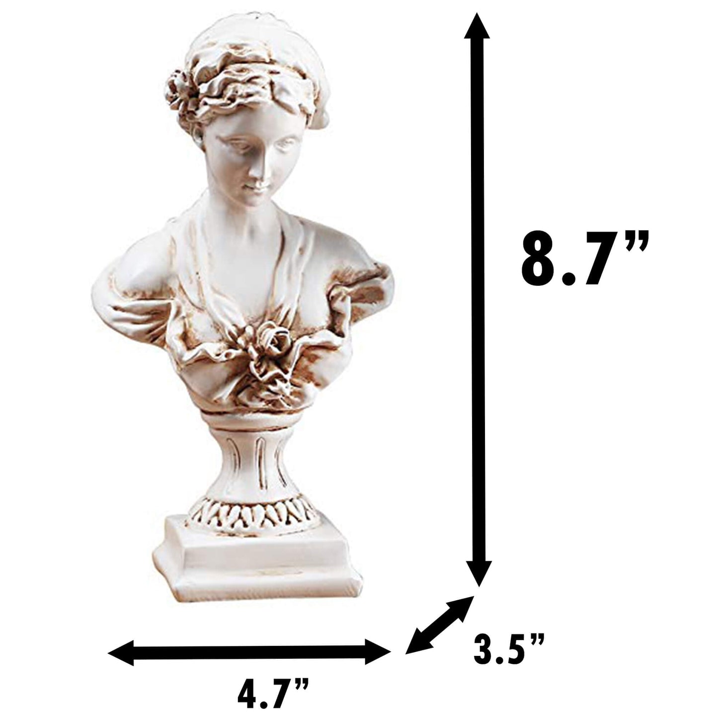 A.F.N.A.L Goddess Bust Statue Classical Tabletop Decoration Gift, Greek & Roman Mythology Indoor Decor for Home & Office, Replica Resin Minerva Sculpture Art, 8.7" H, Old Style
