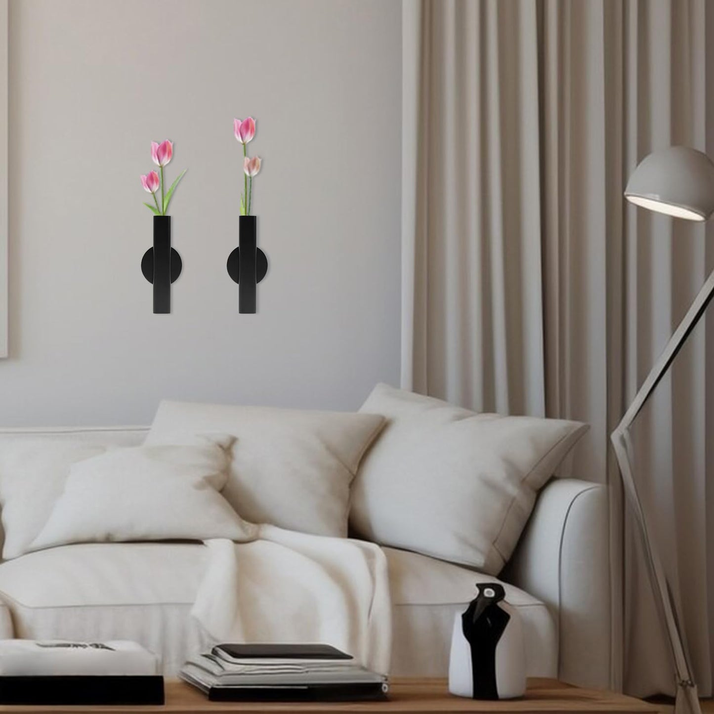Pufguy 2PCS Wall Mounted Vase 6.3" Flower Vase
